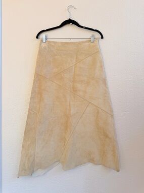 County Clothing tan suede midi skirt